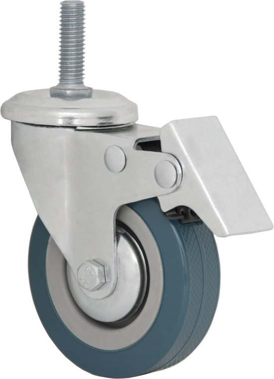 Nylon zwaarlast zwenkwiel met schroefdraad - 75mm - 600kg - UIT