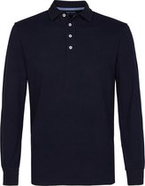 Profuomo - Long Sleeve Polo Donkerblauw - M - Slim-fit