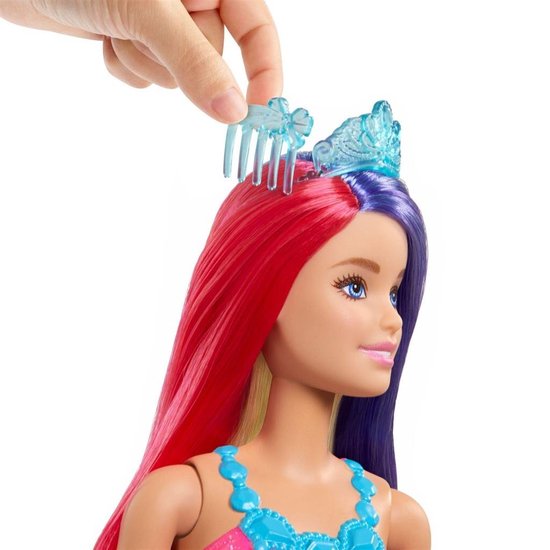 Barbie Prinsessen Barbie Pop met Lang Gekleurd Haar - Speelset |