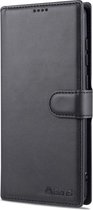 AZNS Samsung Galaxy A72 Hoesje Book Case Kunst Leer Zwart