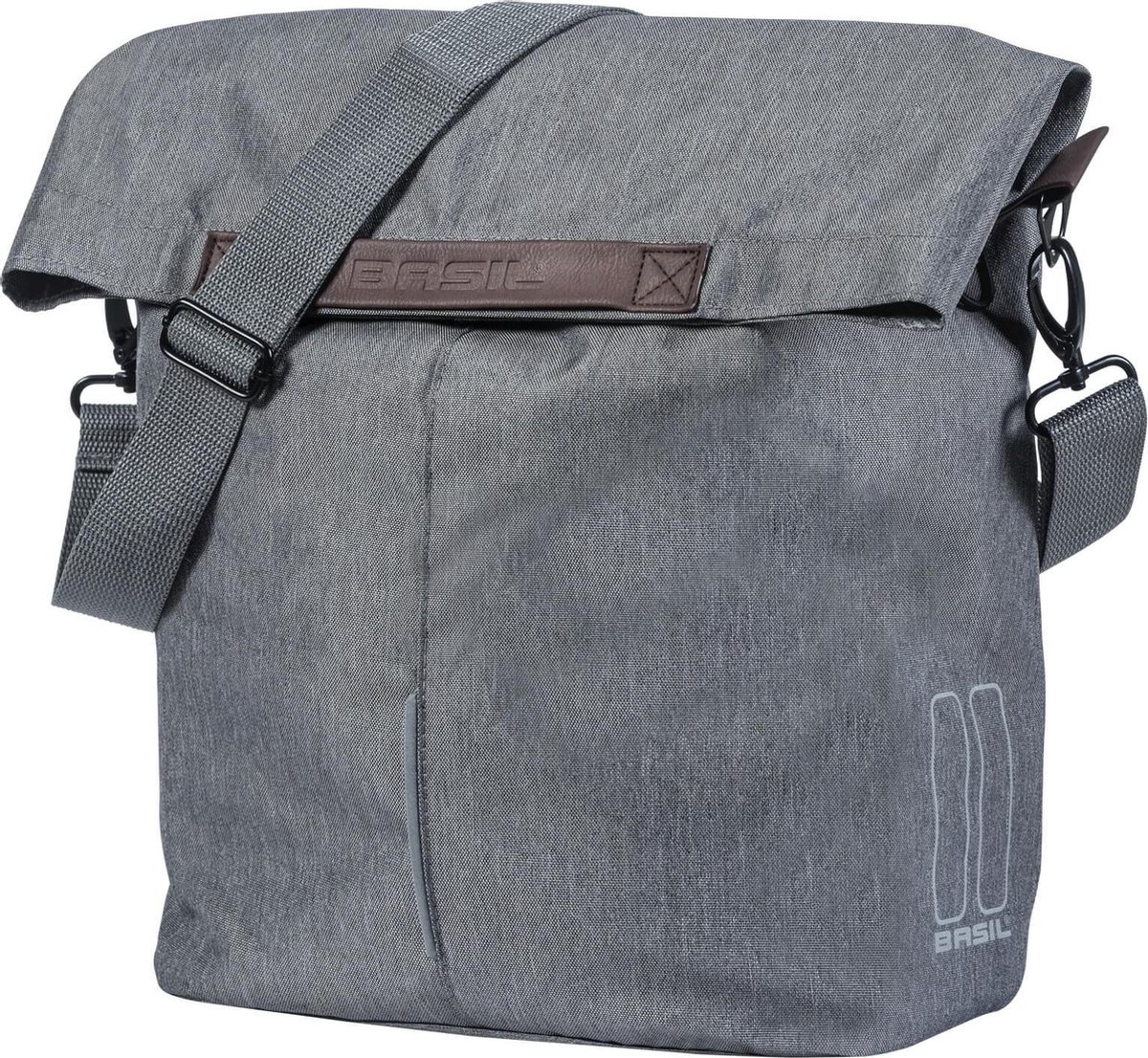 Basil City Fietsshopper - Enkele fietstas - Grijs - 16 Liter
