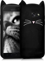 kwmobile hoesje voor Samsung Galaxy A5 (2017) - Backcover voor smartphone in zwart / wit - Kat design