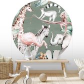 Behangcirkel Watercolor Savanna - green 190 cm doorsnede