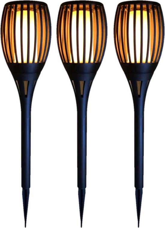 Homèlle Solar Tuinfakkels - 2 stuks - 49,5cm - Tuinverlichting op zonne-energie