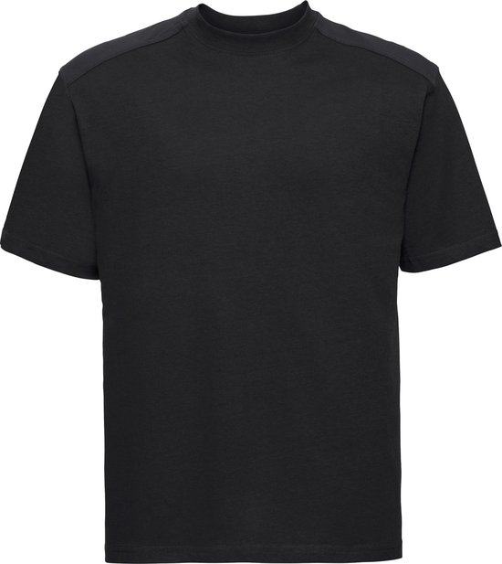 Russell Europa Heren Werkkleding Korte Mouwen Katoenen T-Shirt (Zwart)