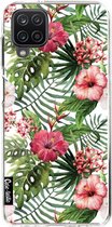 Casetastic Samsung Galaxy A12 (2021) Hoesje - Softcover Hoesje met Design - Tropical Flowers Print