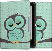 Housse kwmobile pour Tolino Vision 1 / 2 / 3 / 4 HD - Etui pour liseuse en turquoise / marron / vert menthe - Design Sleeping Owl