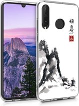 kwmobile telefoonhoesje voor Huawei P30 Lite - Hoesje voor smartphone in rood / zwart / wit - Chinese Natuur design