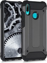kwmobile hoesje voor Huawei P Smart (2019) - Hybride telefoonhoesje - Back cover in antraciet / zwart - Transformer design