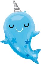 Amscan Ballon Narwhal Baby Folie 66 X 76 Cm Blauw