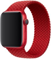 Gevlochten solobandje compatibel met Apple Watch 49/45/44, Rood, polsmaat L