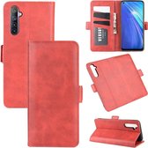 Voor OPPO Realme 6 Dual-side magnetische gesp horizontale flip lederen tas met houder & kaartsleuven & portemonnee (rood)