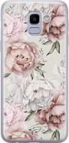 Samsung Galaxy J6 2018 siliconen hoesje - Klassieke bloemen - Soft Case Telefoonhoesje - Beige - Bloemen