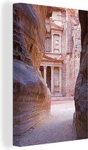 Petra entre les rochers de Jordanie Toile 90x140 cm - Tirage photo sur toile (Décoration murale salon / chambre)