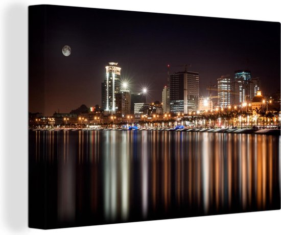Canvas schilderij 'Volle maan over Luanda' 140x90