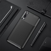 Xssive Carbon TPU Cover voor Samsung Galaxy A50 - Zwart