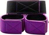 Reversible Collar and Wrist Cuffs - Purple - Bondage Toys - Handcuffs - Cuffs - Leash and Collars