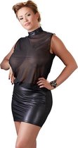 Plus Size Netstof Mini Jurkje Met Wetlook Rok