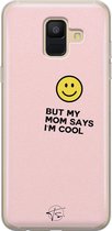 Samsung Galaxy A6 2018 siliconen hoesje - I'm cool quote - Soft Case Telefoonhoesje - Roze - Tekst