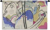 Wandkleed Wassily Kandinsky - Compositie 4 - schilderij van Wassily Kandinsky Wandkleed katoen 180x120 cm - Wandtapijt met foto XXL / Groot formaat!