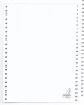 tabblad Kangaro A4 cijfers - PP 120 micron 23r 52dlg wit