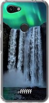 6F hoesje - geschikt voor Google Pixel 3a -  Transparant TPU Case - Waterfall Polar Lights #ffffff