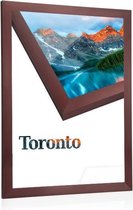 60x80cm Aluminium Wissellijst - 23 mm - type Toronto - Geborsteld Bordeauxrood