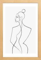 JUNIQE - Poster met houten lijst Serenity -30x45 /Wit & Zwart