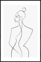 JUNIQE - Poster met kunststof lijst Serenity -40x60 /Wit & Zwart