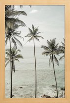 JUNIQE - Poster in houten lijst Tropical Dreams -40x60 /Blauw & Grijs