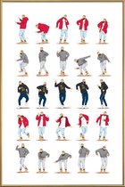 JUNIQE - Poster met kunststof lijst Hotline Bling dans -60x90 /Grijs &