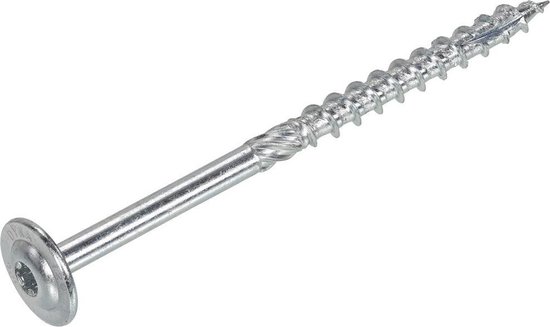 Dynaplus - Torx 30 Tellerkop schroeven - 6 x 80mm - Verzinkt - Deeldraad (50 stuks)