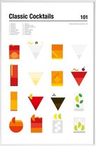 JUNIQE - Poster in kunststof lijst Klassieke cocktails -
