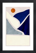 JUNIQE - Poster in houten lijst Collage -40x60 /Blauw & Ivoor