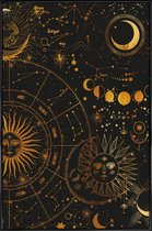 JUNIQE - Poster met kunststof lijst Astrology Wheel gouden -30x45