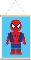 JUNIQE - Posterhanger Spider-man Speelgoed -40x60 /Blauw & Rood