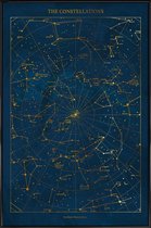 JUNIQE - Poster met kunststof lijst Constellations gouden -20x30