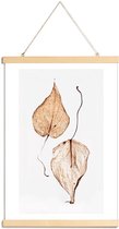 JUNIQE - Posterhanger Delicate Leaves -60x90 /Bruin & Groen