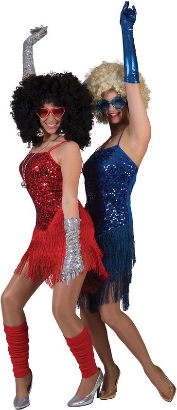 Funny Fashion - Glitter & Glamour Kostuum - Glitter Fancy Flapper Jurk Rood  Vrouw -... | bol.com