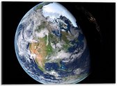 Dibond - Aarde Nacht  en Overdag - 40x30cm Foto op Aluminium (Met Ophangsysteem)