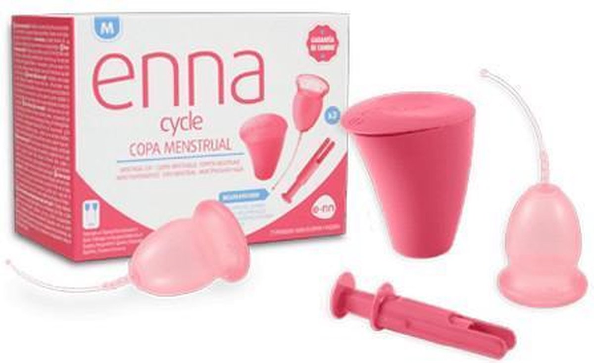Enna Cycle M-size Menstrual Cup 2 Cups Applicator Sterilizer
