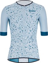 Santini Fietsshirt korte mouwen Heren Blauw - Pietra Sleek Short Sleeve Tri Jersey - XL