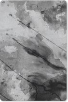 Muismat Waterverf Abstract - Abstract werk gemaakt met waterverf en grijze tinten muismat rubber - 18x27 cm - Muismat met foto
