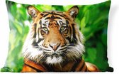Buitenkussens - Tuin - Sumatraanse tijger in de jungle - 60x40 cm
