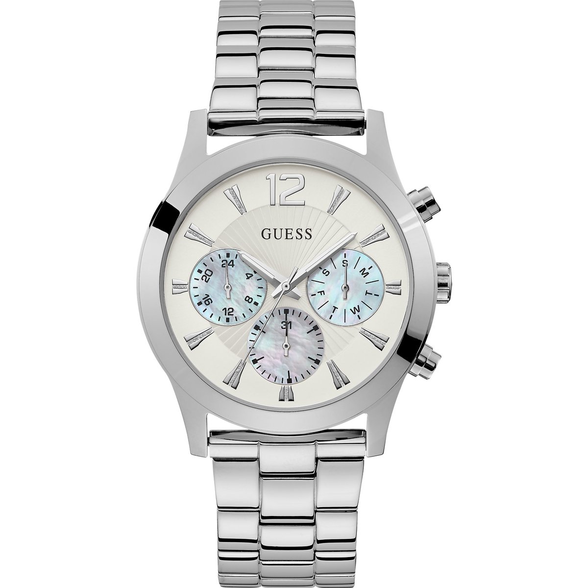 Guess Skylar Dames Horloge 42 mm - Zilverkleurig