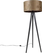 QAZQA tripod_classic - Moderne Tripod | driepoot vloerlamp | Staande Lamp - 1 lichts - H 136 cm - Bruin - Woonkamer | Slaapkamer | Keuken