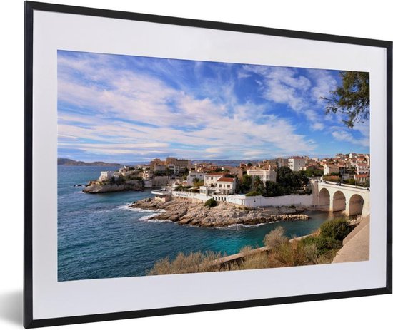 Photo en cadre - Vue de la mer sur Marseille en France cadre photo noir  avec... | bol.com