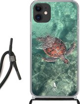 iPhone 11 hoesje met koord - Sea Turtle