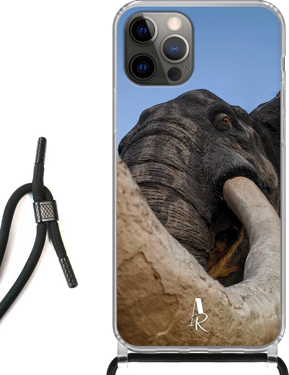 iPhone 12 hoesje met koord - Elephant