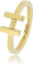 *My Bendel - Leuke H Ring - Goud - Sierlijke H ring- goud- gemaakt van edelstaal - Met luxe cadeauverpakking